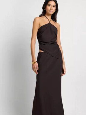 Onia Air Linen Asymmetrical Halter Top